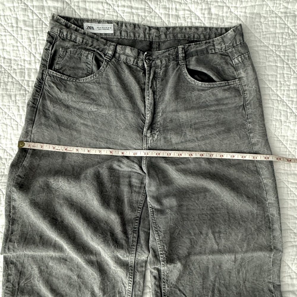 Zara Gray Flare Wide Leg Jeans High-Waisted - Picture 11 of 11